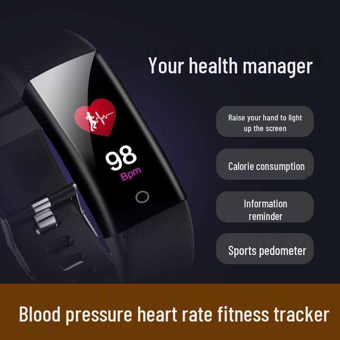 115Plus Smart Armband: Farbdisplay Fitness Tracker mit Herzfrequenz- und Blutdruckmonitor, Schrittzähler, Unisex