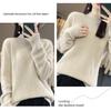 Women's Cable Knit Wool Sweater - Half-High Neck, Loose Fit, Thickened Seven-Stitch Base Layer for Autumn and Winter