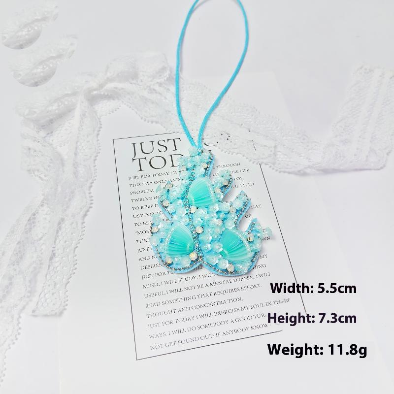 1 Piece Butterfly Applique Patch Hanging Rope Keyring  Starfish Sequin Handmade Beaded Clothing Sew On Patches Pendant