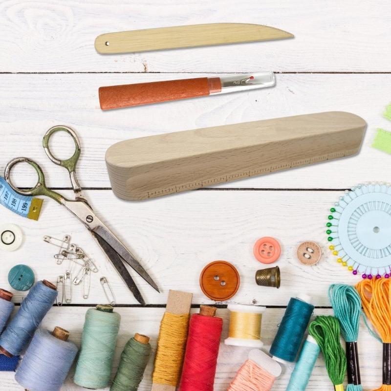 Seam Rippers Tailors Clapper Set Multifunctional Wood Seam Presser Tool Sewing Tool for Ironing Sewing and Quilting