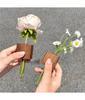 Wooden Test Tube Vase Refrigerator Magnet Hydroponic Plants Propagation Vase Planter Home Kitchen Locker Fridge Decoration