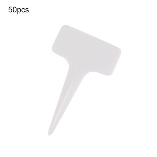 Clean Products 50 szt. Plastikowe Etykiety do Roślin w Kształcie T Markery Szkółka Ogród Etykieta na Kwiaty Dekoracja