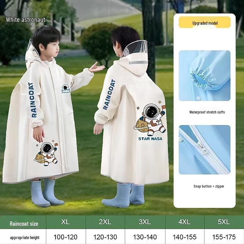 Children's Raincoat for Kindergarten & Primary School Students - Space 2025 Design with Backpack Compatibility