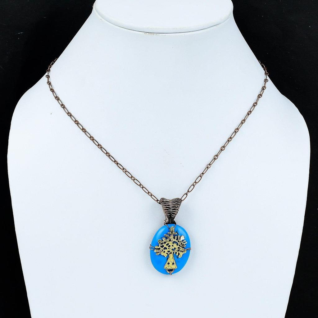Tree Of Life Sleeping Beauty Turquoise Pendant Copper Wire Wrapped Gemstone Pendant Beautiful Copper Jewelry Handmade Wire Jewelry For Gift