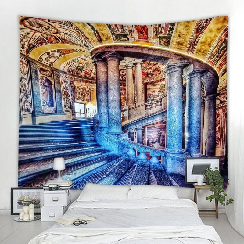 Art Wall Hanging Mystery Library Tapestry Vintage Bookshelf Digital Printing Tapestry Whole Book Wall Hanging