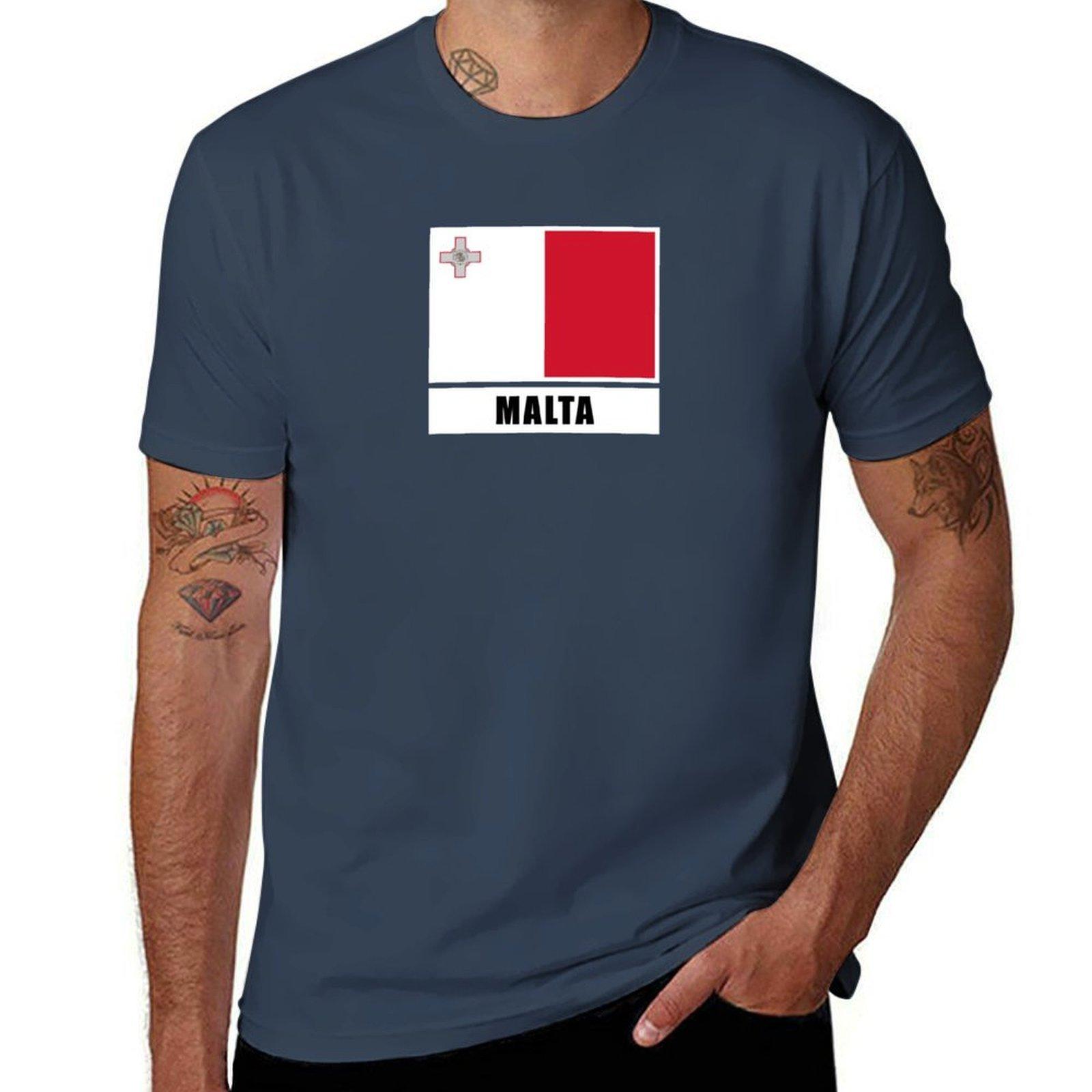 Malta Maltese flag flag TShirt Daily Wear Plain Short Sleeve Shirt S