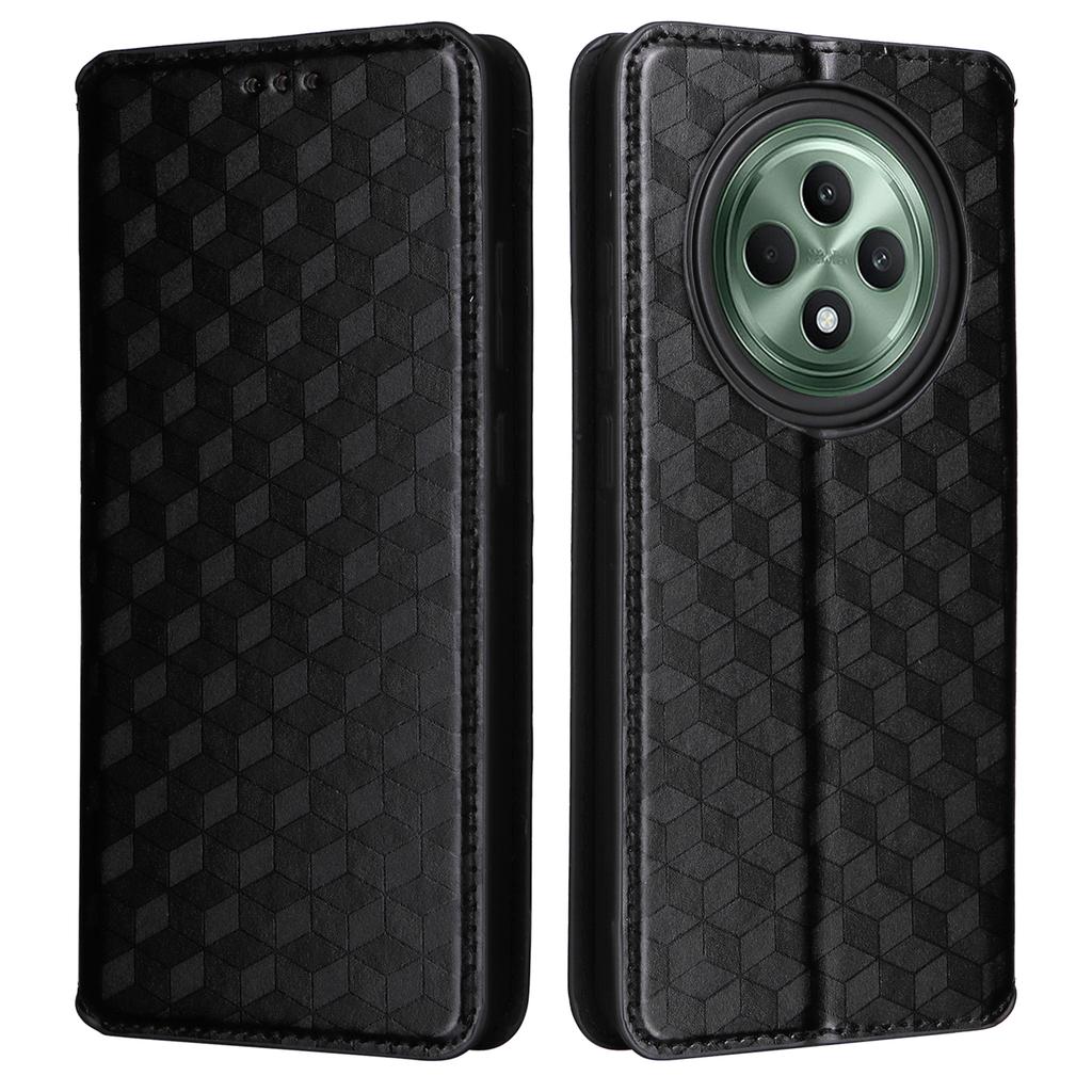 For Oppo Reno12 F 5G/Oppo F27 5G Case Leather Wallet Phone Cover Rhombus Imprinted