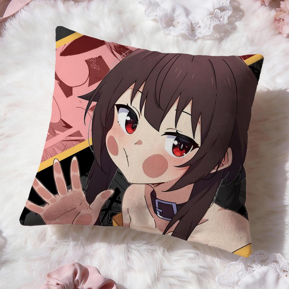 Cute M-Megumin Cushion Cover Premium Comfort Reversible Pillow Cove -Two in One Design for Any Room & Car Interior