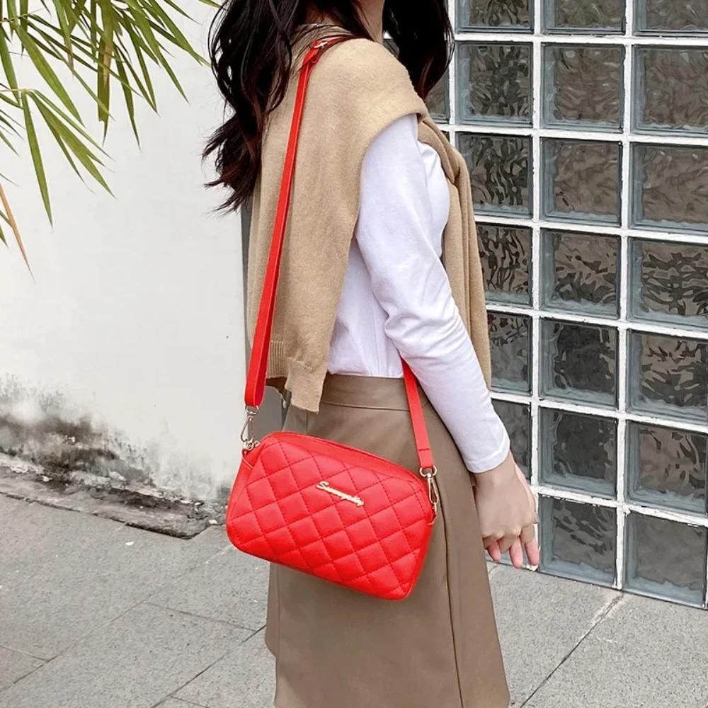 2025 Tassel Small Messenger Bag For Women Trend Lingge Embroidery Camera Female Shoulder Bag Fashion Chain Ladies Crossbody Bags