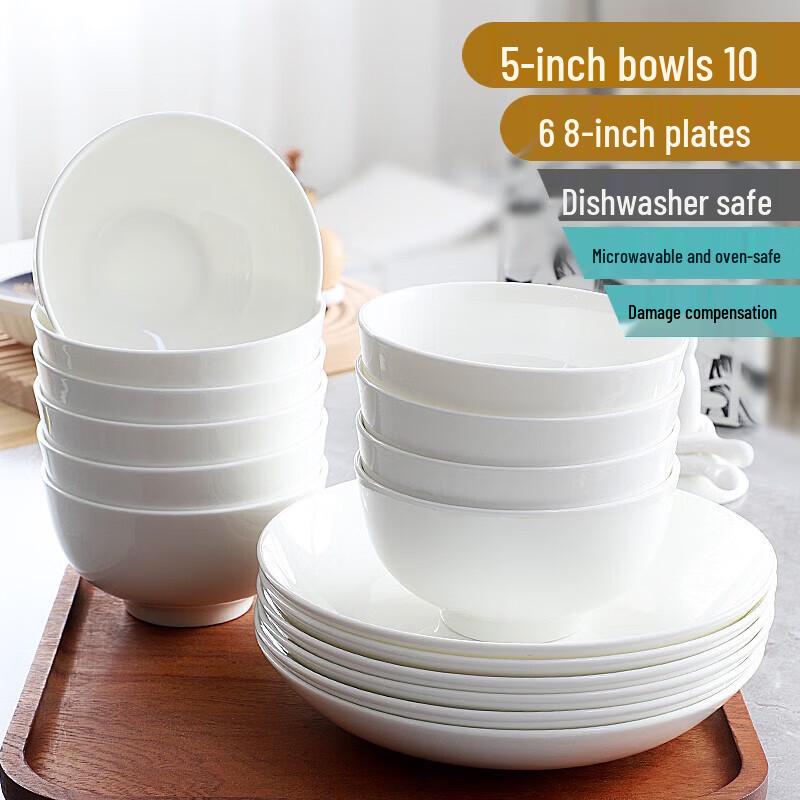 Zhi Shi Pure White Bone China Ceramic Bowls