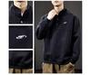 Men's Trendy Embroidered Stand-up Collar Hoodie Jacket, Loose Fit, Spring/Autumn Casual Sportswear.