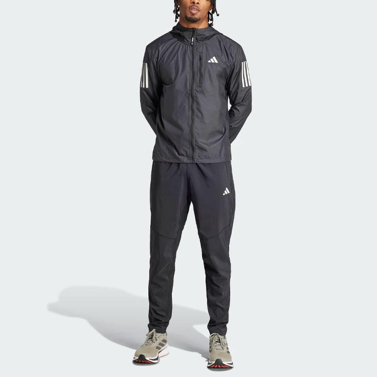 Adidas Own The Run Hooded Long Sleeve Jacket Men Outerwear Black IN1483