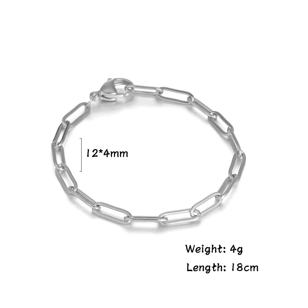 

Cazador 2026 Fashion Bracelets for Women Paper Clip Chain Hand Bracelet Stainless Steel Gold Color Jewelry Wholesale Gifts New 18cm