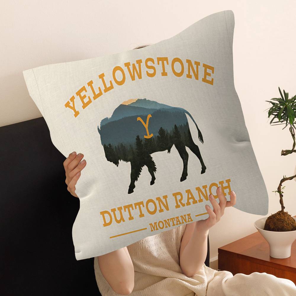 

Y-Yellowstone D-Dutton R-Ranch Personalized Pillow Dust Cover Bedroom Kids Party Decoration Pillowcase Birthday Children Gift 12x12Inch