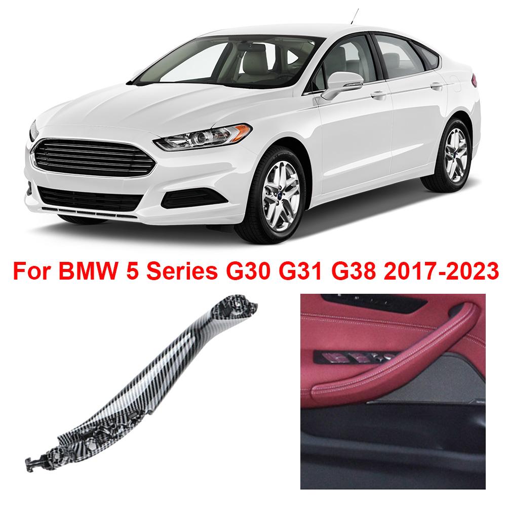 Bil Dörrhandtag Insida Panel Trim Vänster Höger Bil Interiör Dörrhandtag Svart Interiör Dörrknopp för BMW 5-serien G30 G31 G38 17-23