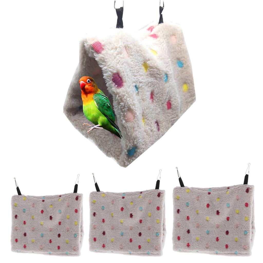 Plüschvogel Papagei Hängematte Warme Schaukelbett Kleintier Schlafbetthülle für Papageienkäfig Winter Innen