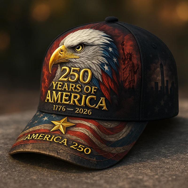 250Th Anniversary Commemorative Cap, Sun Protection Baseball Cap, 3D Printed Cap, Eagle Pattern Baseball Cap