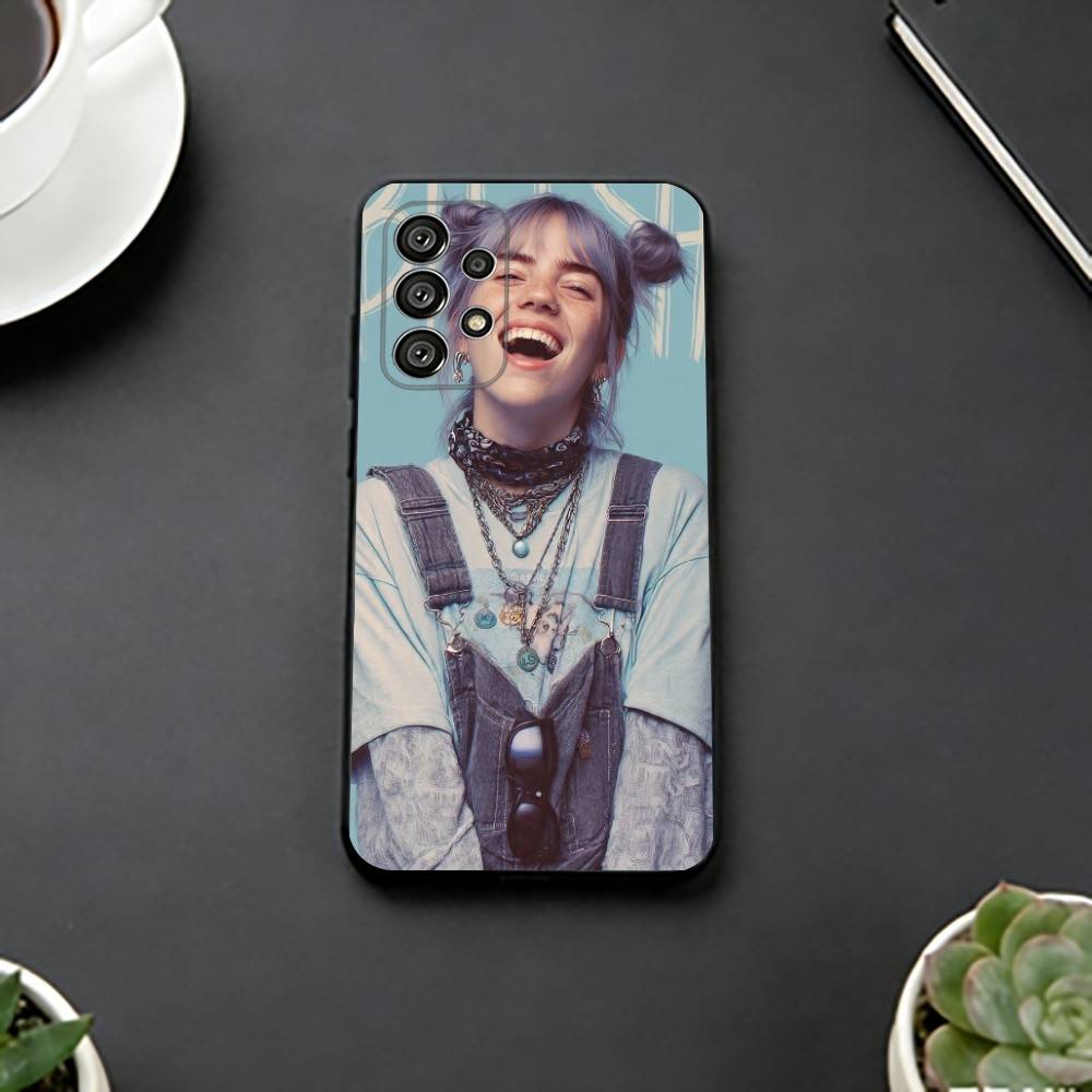 B-Billie lovely Eilish Phone Case Black Silicone Soft For Samsung S25,S24,S21,S22,S23,S30,Ultra,S20,Plus,Fe,Lite