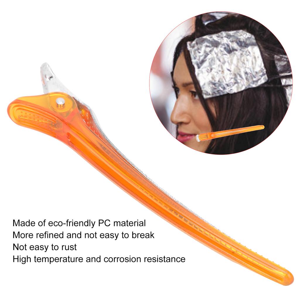 10pcs Salon NonSlip Styling Sectioning Clip Portable Duckbill Hair Clip Hairdressing Tool(Orange )