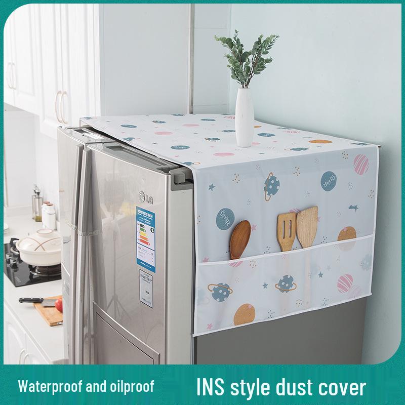 PEVA Waterproof Dustproof Refrigerator Cover & Storage Bag for Single/Double Doors