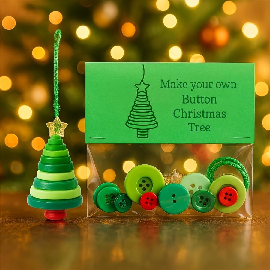 

DIY Christmas Tree Button Home Accessories Snowman Santa Claus Handmade Color Button Hangring Christmas Decoration Pendant Gifts