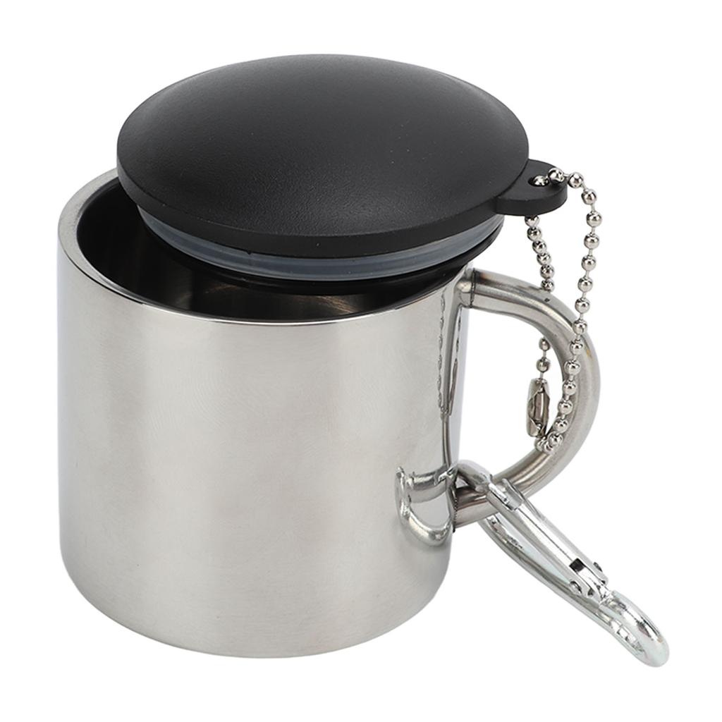 Camping Coffee Mug 110ml Heat Preservation Stainless Steel Teacup with Connection Buckle for