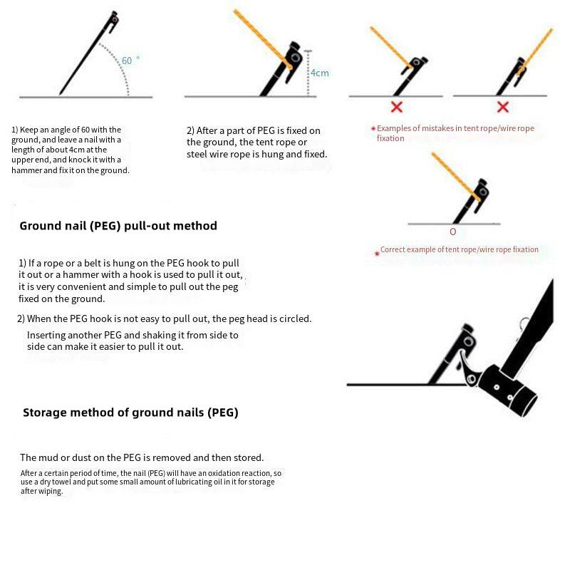 Tent Stakes Heavy Duty Metal Tent Pegs for Camping Steel Tent StakesUnbreakable and Inflexible Black