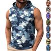Men's Casual Fashion Printed Sleeveless Hooded Tops | Lightweight Summer Hooded Tank Tops