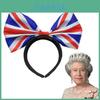 Stylish Union Jack Hairband Alice Headband With Large Bow Tie For Men And Women Platinum Jubilee