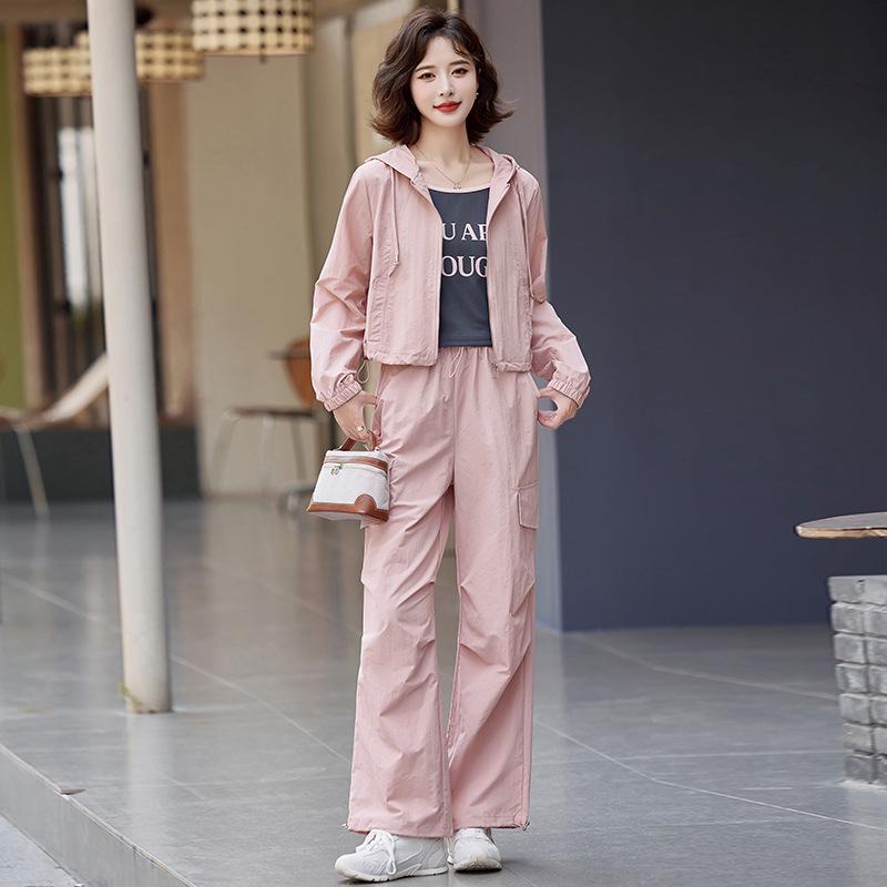Women's Trendy Small-Size Three-Piece Workwear Sports Set - Spring 2025 Collection