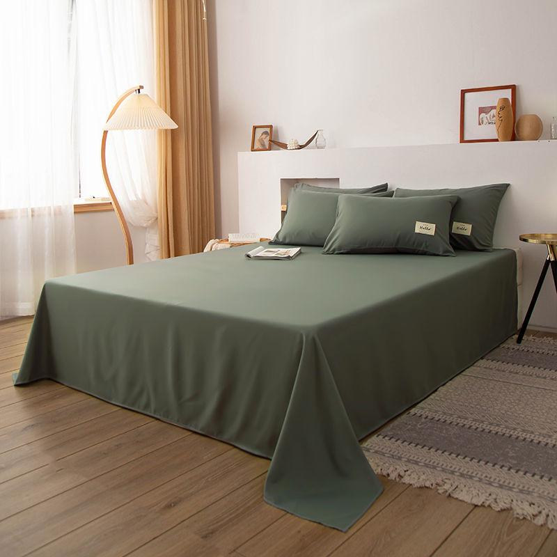 Single Piece Bed Sheet Spring Autumn Home Textiles Bedding Pure Color Bed Simple Style Household Queen Size