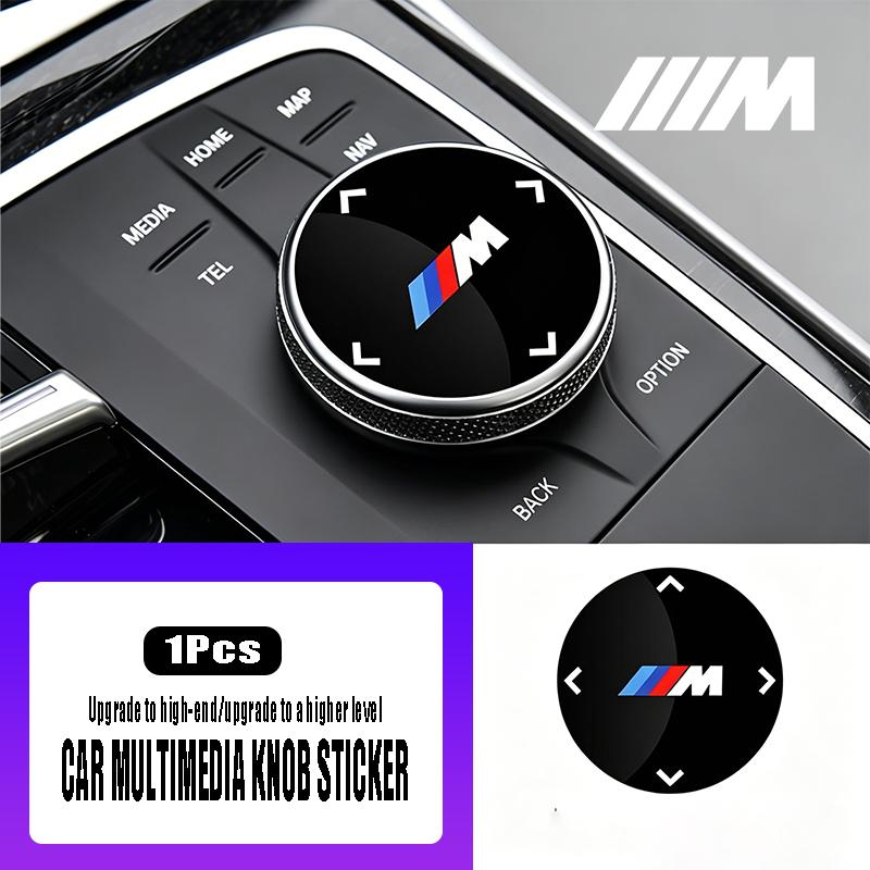 XGDY8 Car M logo Multimedia Button Cover Trim Knob Stickers For BMW M Power X1 X2 X3 X5 X4 X6 X7 G30 G20 G32 G11 G12 F40 F30 F20 F10