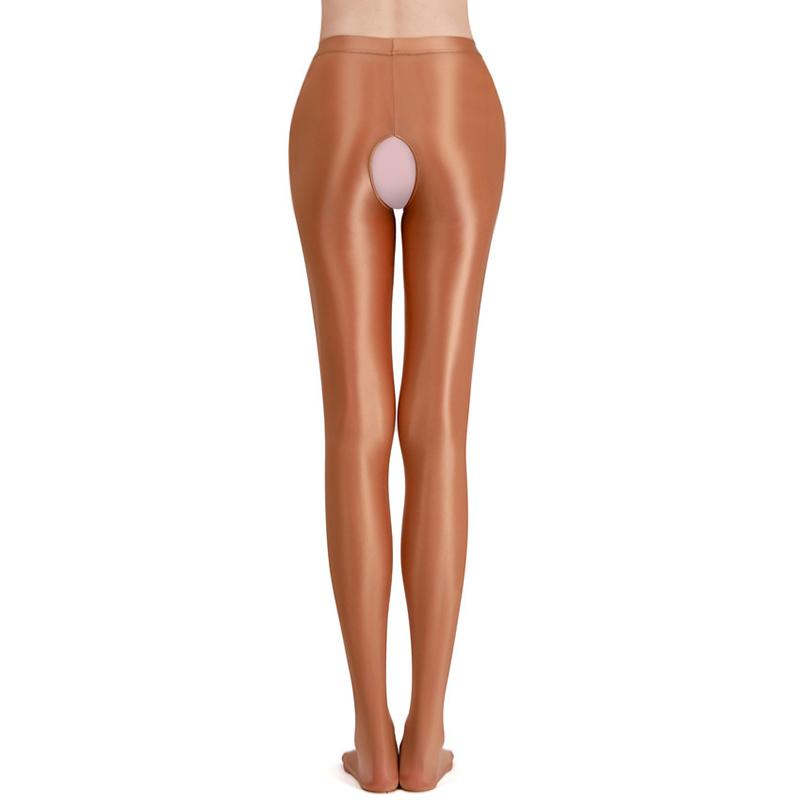 1Pc Tight Fitting Personality Jumpsuit Sexy Large Size High Elasticity Open Cut Nylon Oiliness