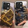Jubao Basin Water For OnePlus Nord 3 5 6T 7 Pro 8 12 10T Reno8 Lite 5G 10R Nord N30 Hard Shell Tempered Glass Phone Case Black