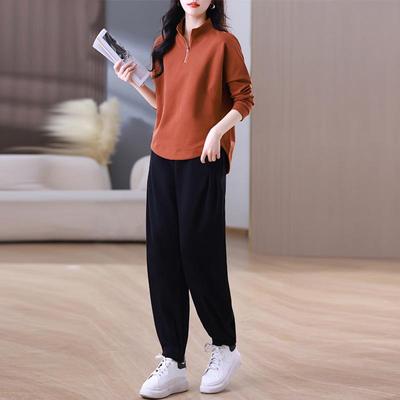 Damen Casual Slim-Fit Sportanzug, Alterslose Mode, Frühjahr/Herbst 2024 Kollektion