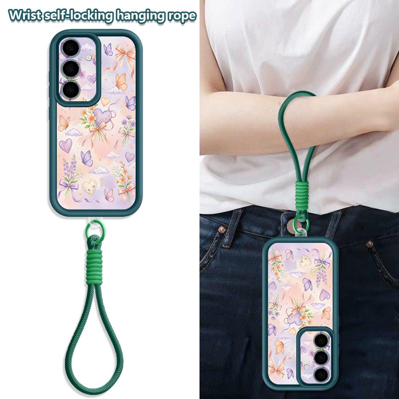 Cherry Fruits Print Lanyard Case For Samsung S26 FE A18 S25 S24 S23 S22 Ultra A54 A55 A16 A26 A36 A56 A17 A27 A37 A57 5G Bumper Cover