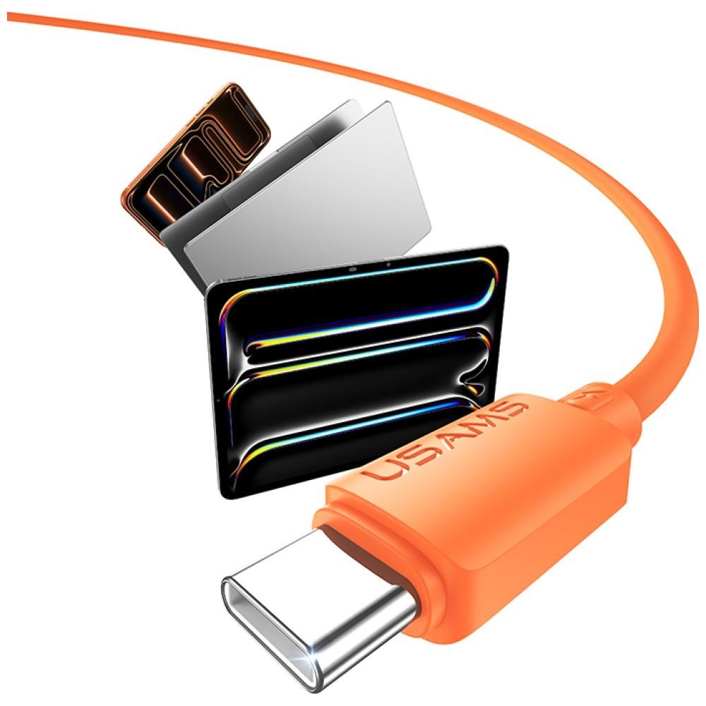 USAMS U98 60W 3A Silicone Fast Charging USB-C to USB-C Cable White