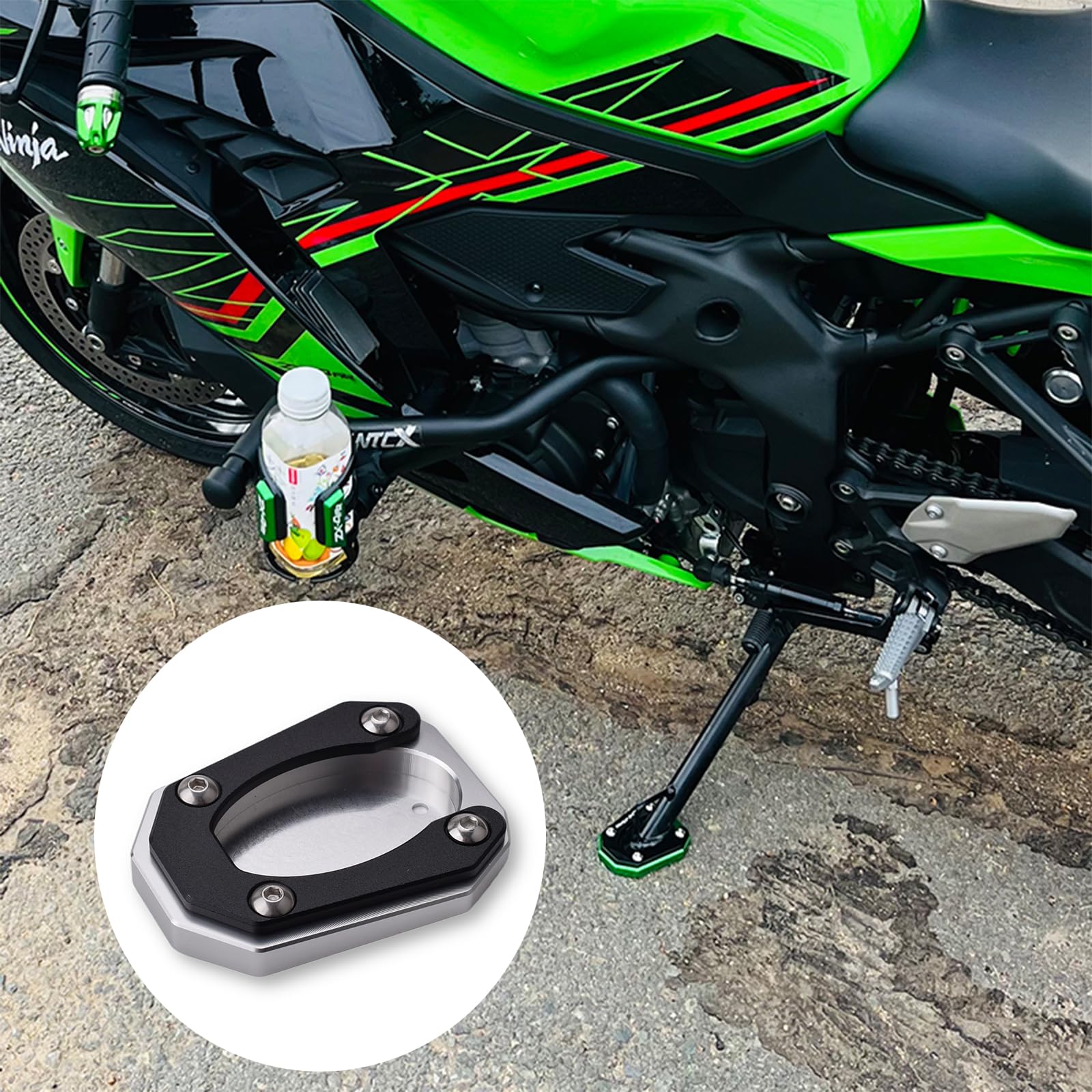 

Пластина боковой подставки для мотоцикла для Kawasaki Eliminator 400 (2023-) Ninja 400 Z400 (2018-2023 гг.) Ниндзя серебряный