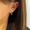 Light Luxury, Simple Oval Hidden Buckle Earrings, Fashionable Personality, Titanium Steel Jewelry, Versatile And Non-Fading