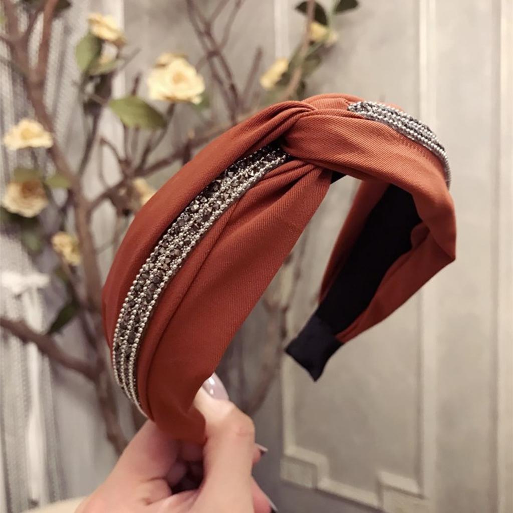 Neues breites geknotetes dekoriertes Haarband Damen einfarbig Satin breit Haaraccessoires Gesichtswäsche Kopfbedeckung