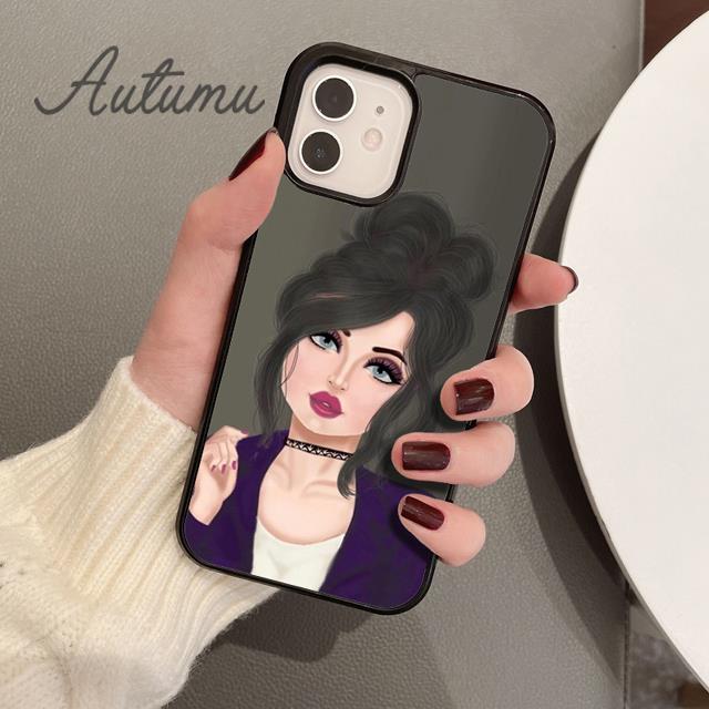 Brunette Blonde Girl Cute Phone Case for iPhone 11 12 13 14 Pro Max mini XR XS SE 2020 6S 7 8 Plus Samsung Galaxy S21 S22 Cover