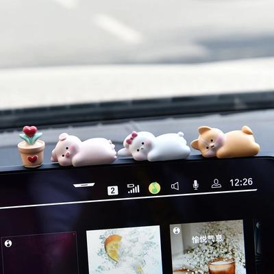 Kreativní doplňky do auta Ozdoby na středovou konzoli auta Roztomilé kreslené zvířecí panenky Dekorace do auta Dárky