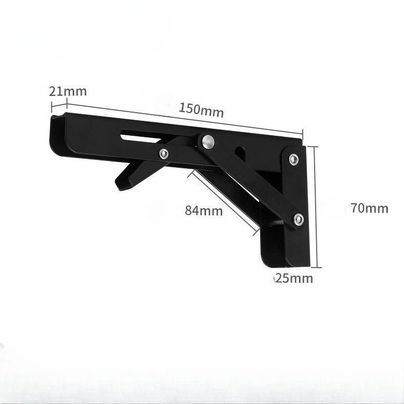 

2PCS Stainless Steel Folding Triangle Bracket Shelf Heavy Support Adjustable Wall Mounted Bench Table Furniture Hardware Black