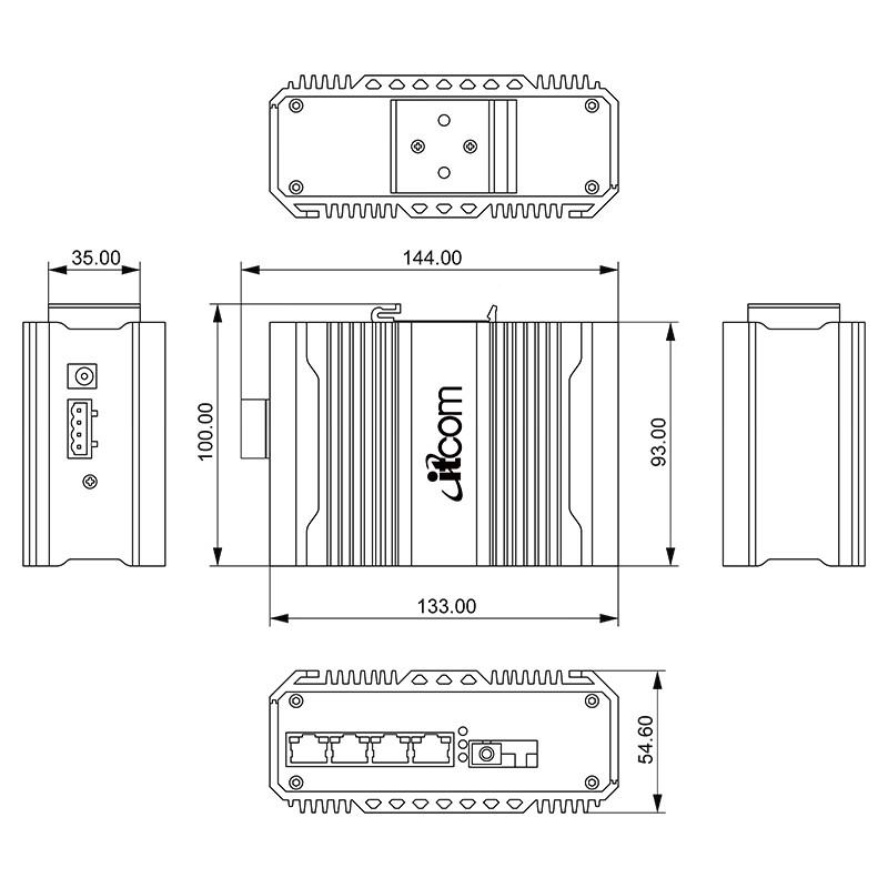 ITCOM Industrial Gigabit Fiber Optic Transceiver