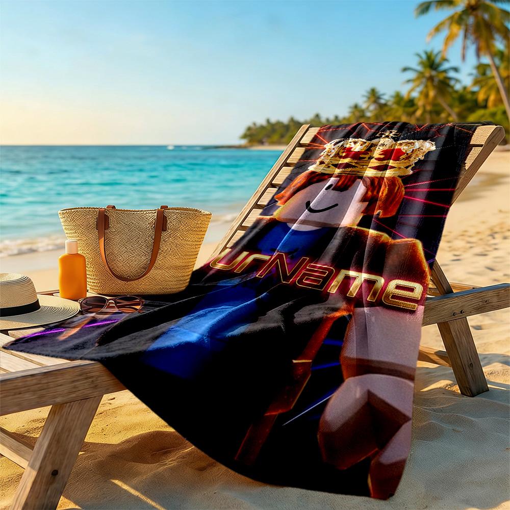 Roblox Customize Text Beach Towel Super Soft & Absorbent Suitable for Sports Travel Swimming Yoga Bathroom Beach And Pool