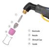 24PCS SG55 AG60 WSD60P Plasma Cutter Cutting Torch Tip Nozzles 0.45in 10Pcs Electrodes 10Pcs Nozzle 2x Cups 2x Brackets