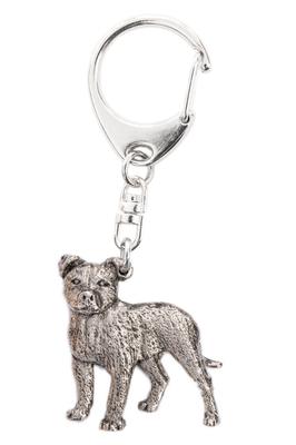 Staffordshire Bull Terrier Made In England Art Dog Keychain Collection