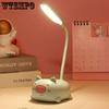 Mini Cartoon LED Desk Lamp Eye Protection Study Cute Desk Lamp Student Dormitory Bedside Lamp Rechargeable or Plug-in Night Light