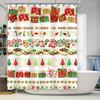 Tu Festive Christmas Shower Curtain Holiday Red Green Pattern Waterproof Bathroom Decor Festive Xmas Holiday Home Textile Fabr