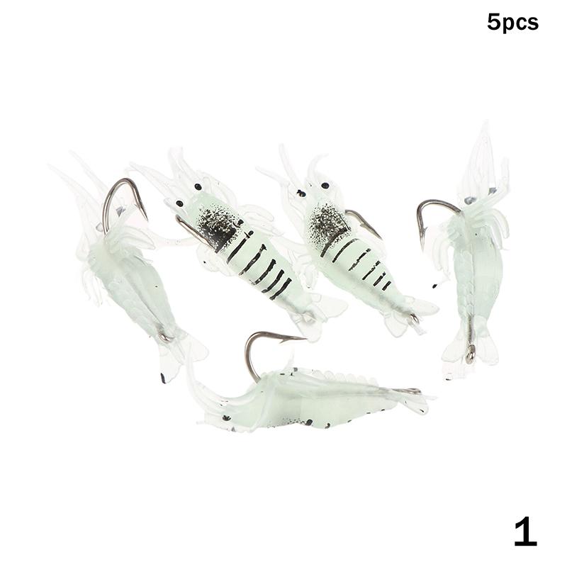 

510/20Pcs Goture Shrimp Lures For Freshwater Saltwater, Luminous Shrimp Bait Set With Sharp Hook And Bead